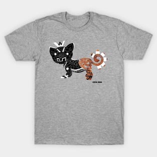 vector totonac tiger cat in mandala ecopop T-Shirt